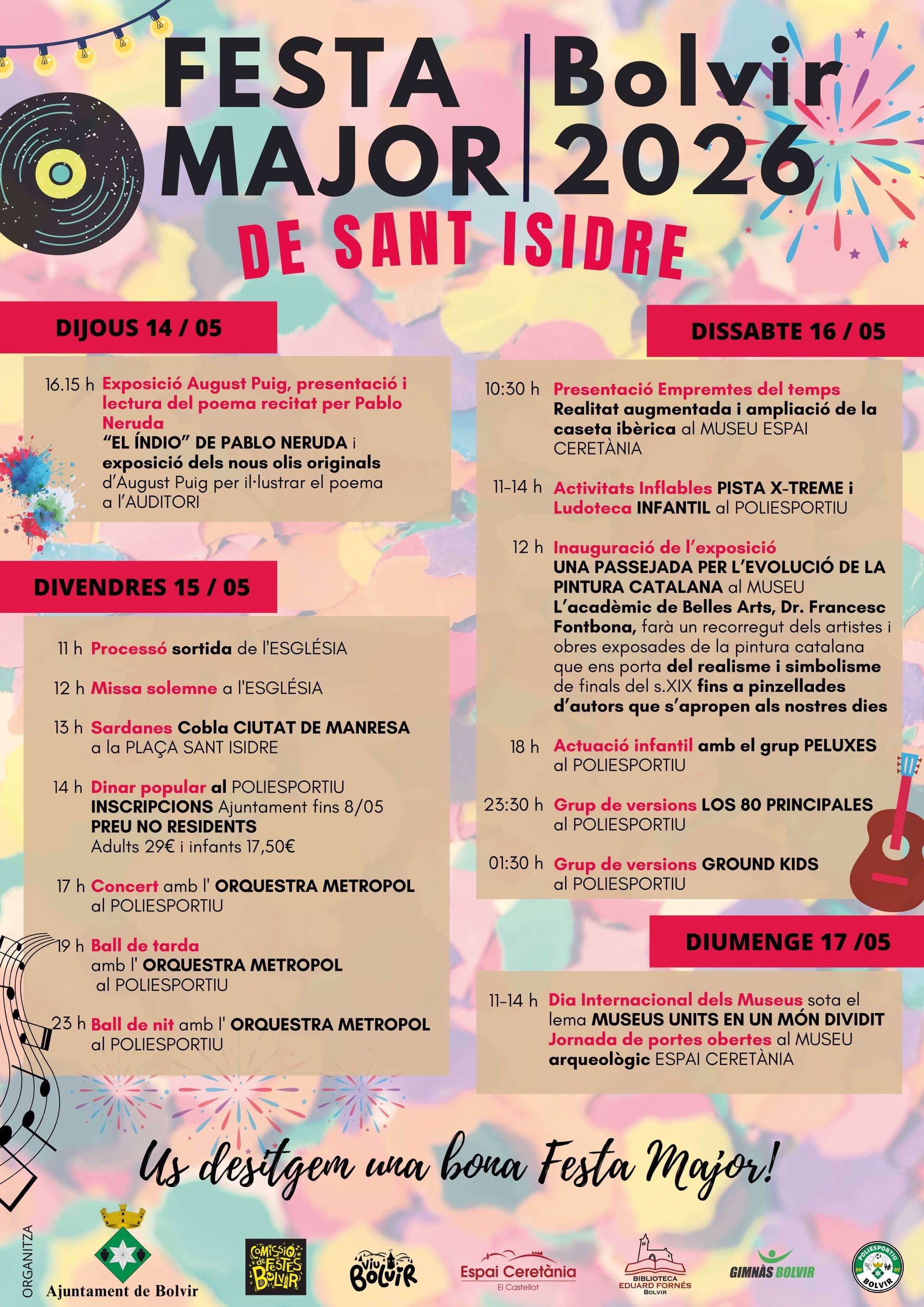 Festa Major de Sant Isidre 2026 a Bolvir: Programa complet